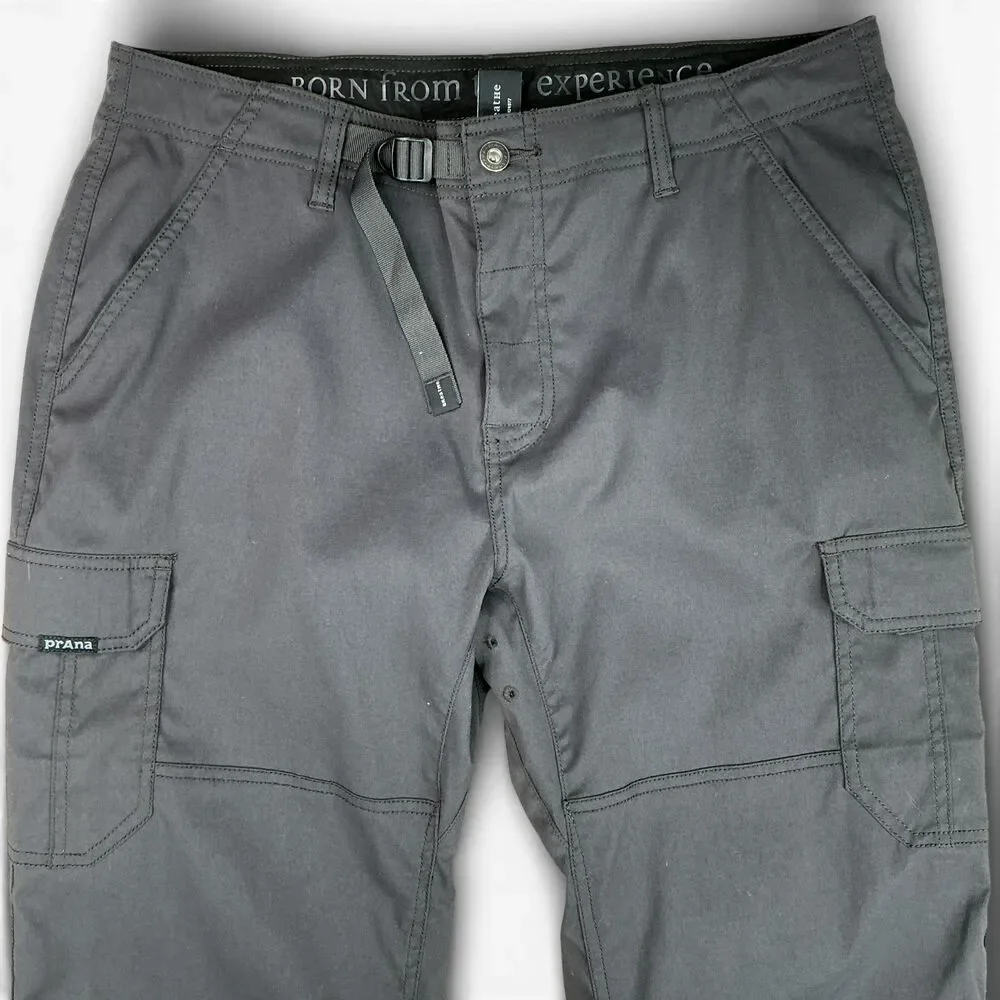 prAna Men’s Zogger Jogger Pants 35x30 Gray Cargo Nylon Belted Gorpcore Hiking - Picture 3 of 10